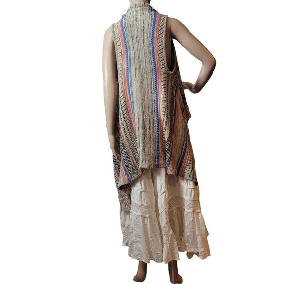 L'POGEE Boho Asymmetrical White Skirt Eyelet Detail & Crochet Layers Drawstring - Picture 7 of 16